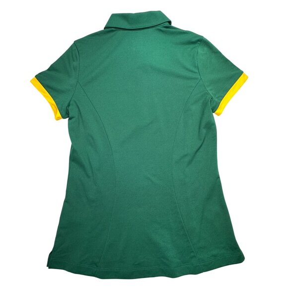Nike Polo Shirt Womens Large Pine Green Yellow Dri-FIT Athletic Golf DX6950-302 - Picture 2 of 8